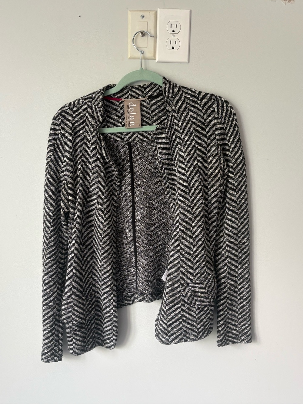 Anthropologie Black & White Chevron Knit Cardigan